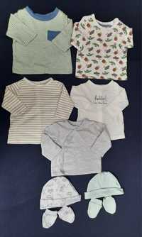 Bluze bebelus 5 buc+2 seturi caciulita si manusi, 1 - 3 luni