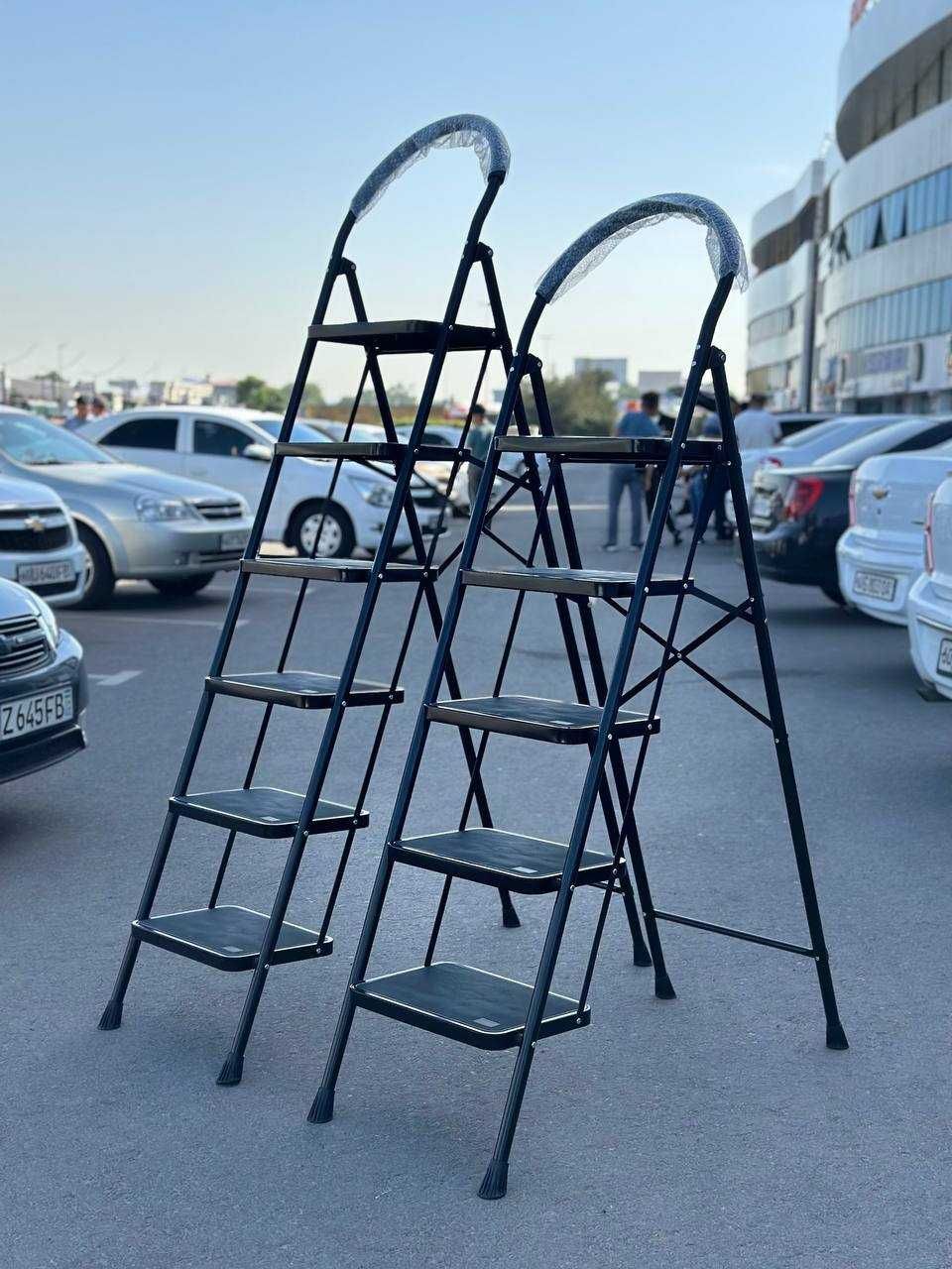 Стремянка стальная, широкие ступени лёгкая и устойчивая из Завода
