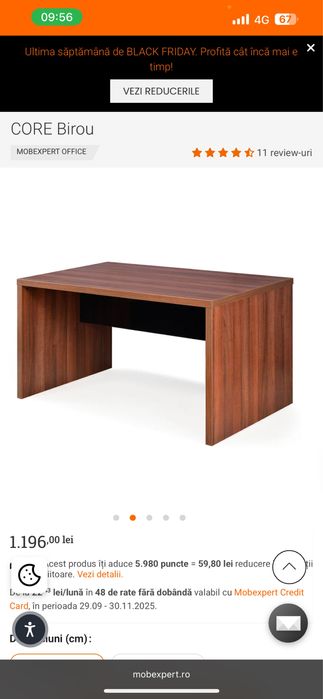 Vand Birou scaunele incluse Mobexpert model CORE