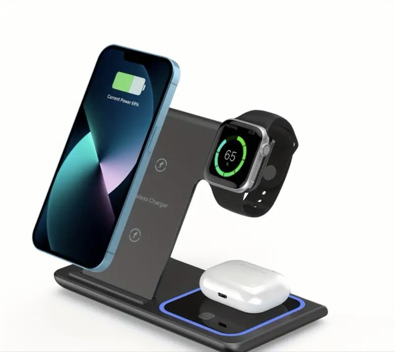 3-в-1 безжично зарядно