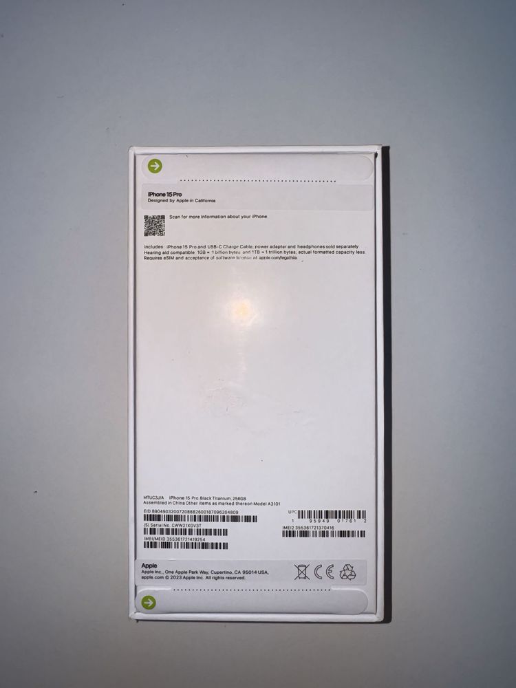 Iphone 15 pro 256gb , Nou , Sigilat , Black Titanium