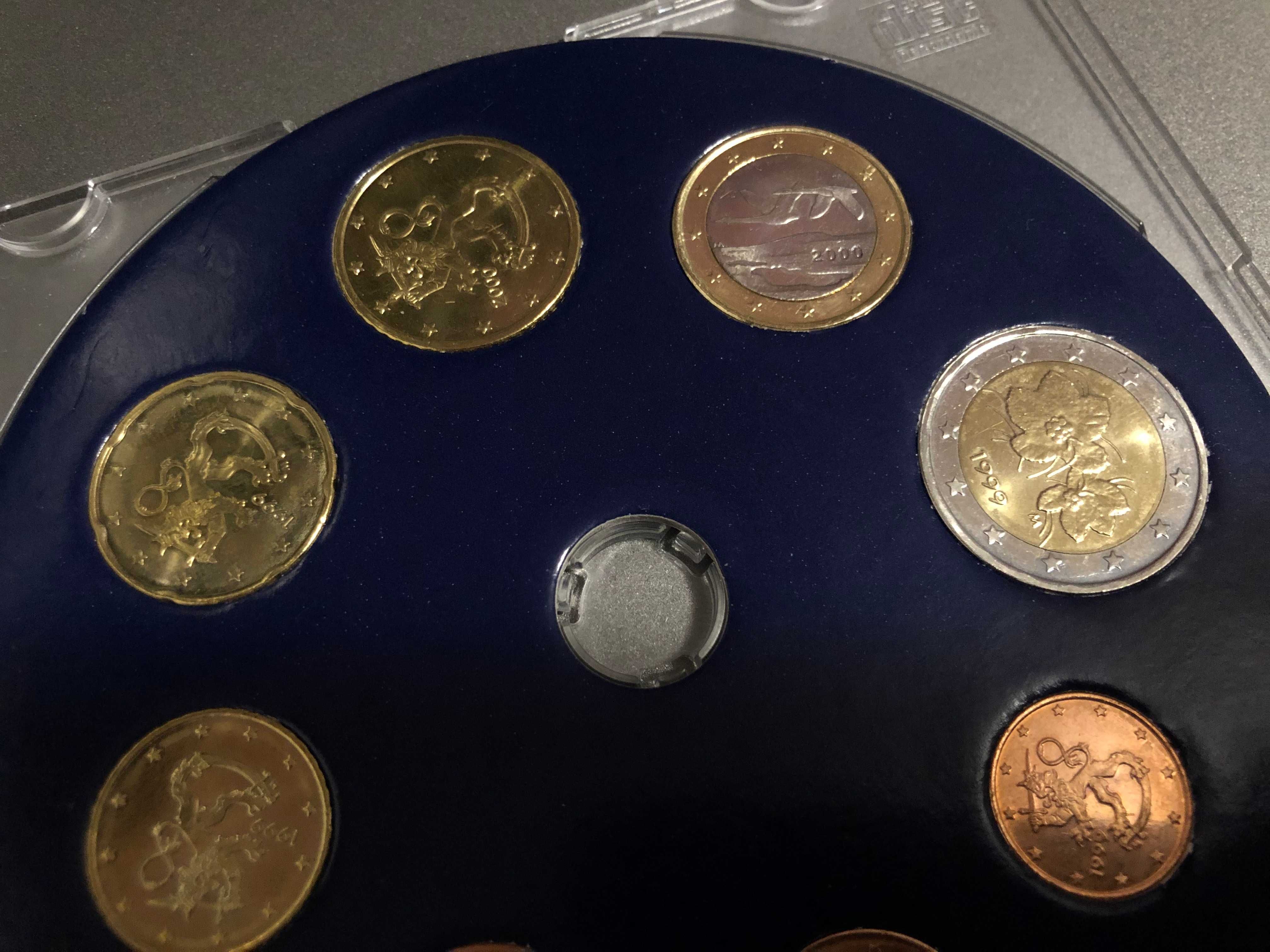 Set monede Euro colectie Finlanda 1999-2000-2002 numismatica