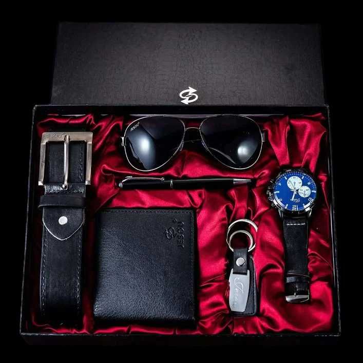 Идеален подарък за бизнесмени - Луксозен фирмен мъжки комплект 6 в 1!