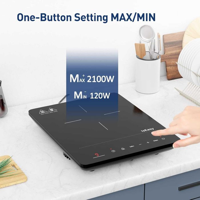 НОВ! Преносим индукционен котлон IsEasy – 2100W, с таймер и защита