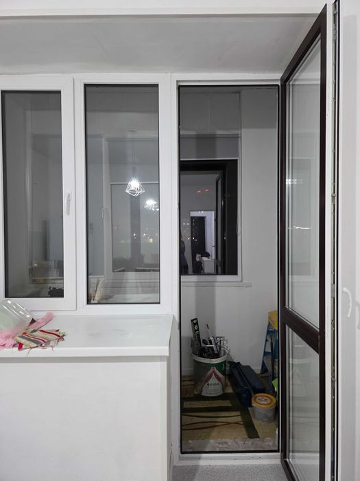 Пластик окно с дверью для балкона