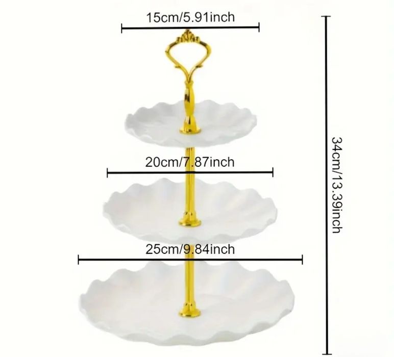 Трехуровневая этажерка, фруктовница, конфетница, подставка для орешков