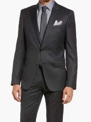 Sacou blazer slim 50 L premium Andrews lana super 130's gri inchis