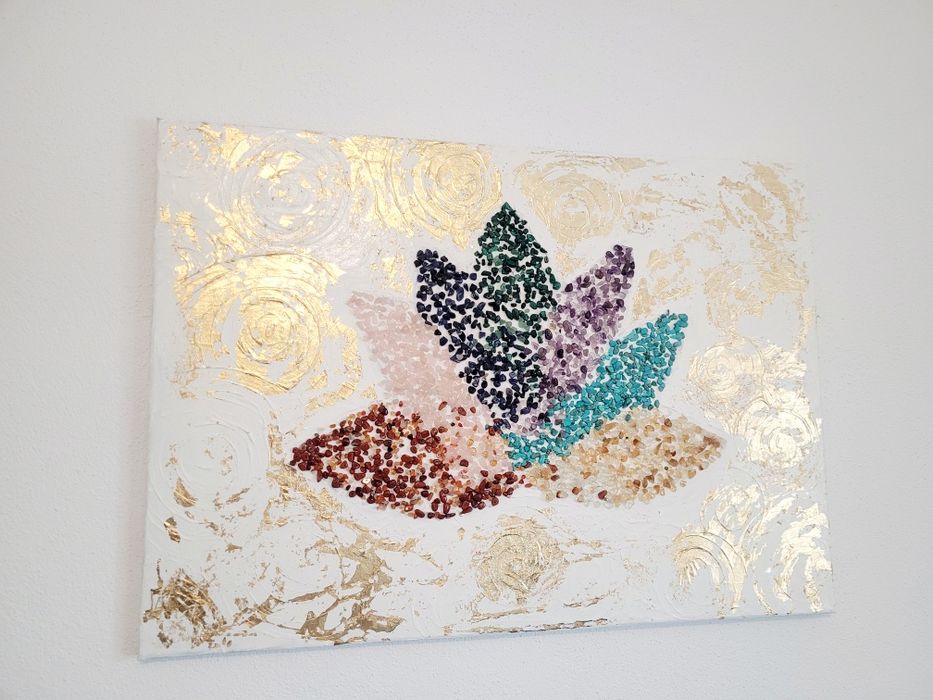 Tablou floare de lotus pietre semipretioase