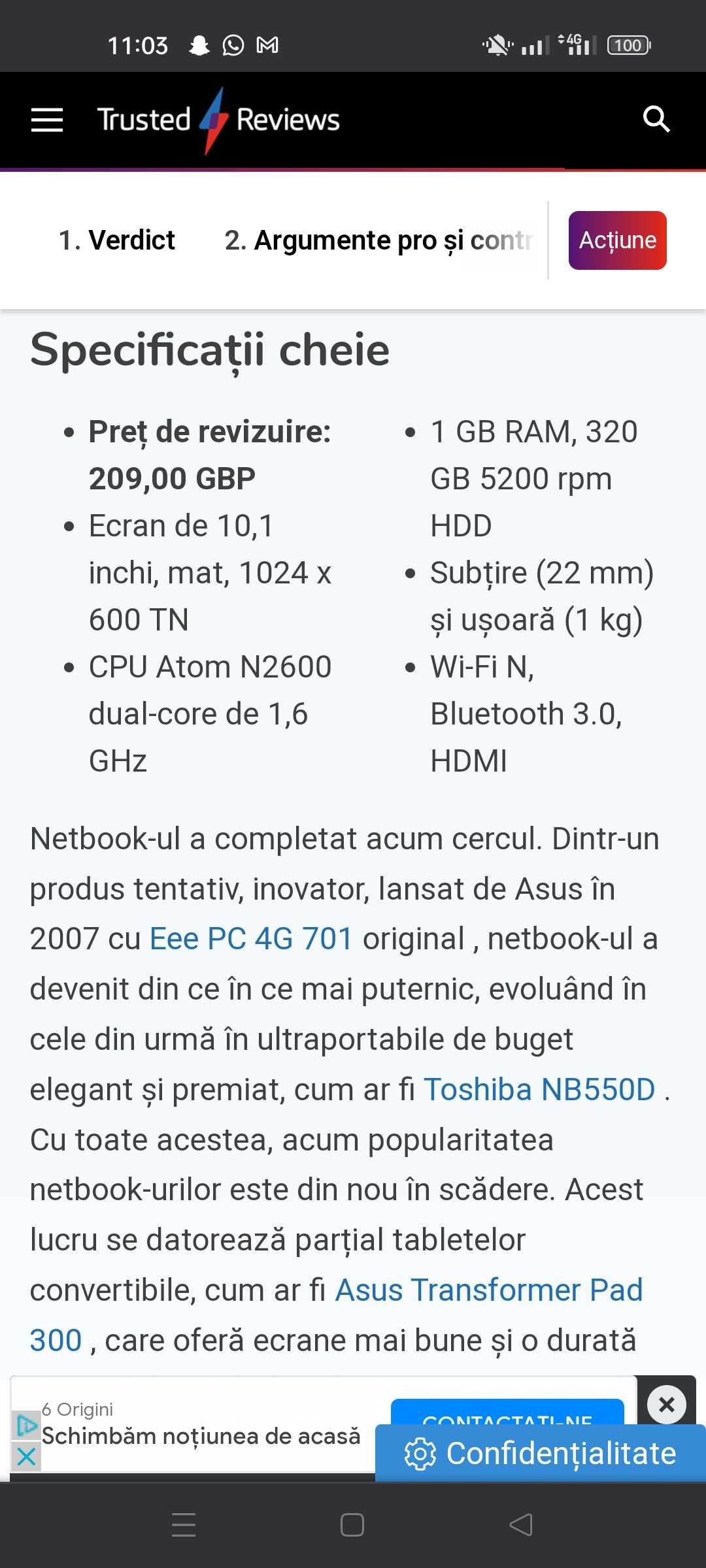 Vând leptop Asus fara incarcator