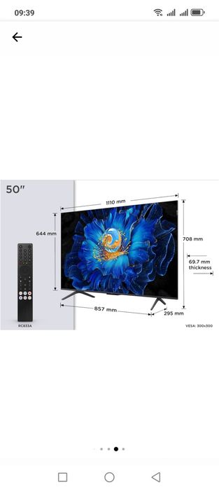 Televizor TCL MiniLed 50C6KS, 126 cm, Smart Google TV, 4K 5 ani garanț