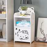 Бяло малко нощно шкафче с три нива Hello kitty