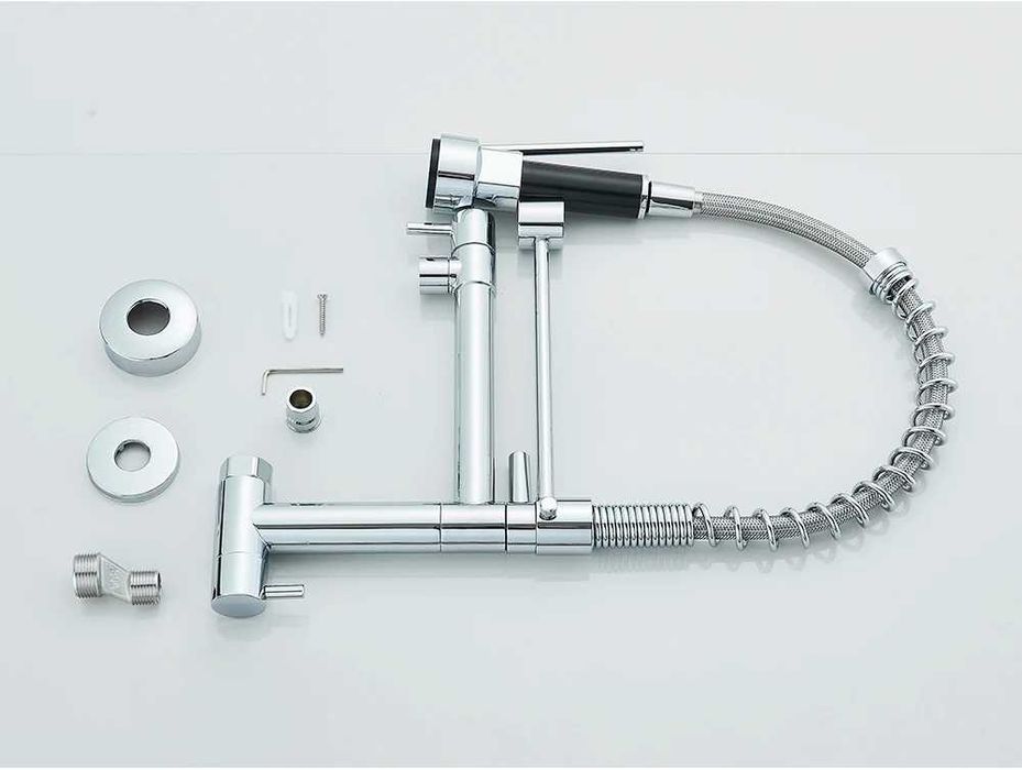 Baterie cu dus pentru chiuveta profesional inox prindere in perete