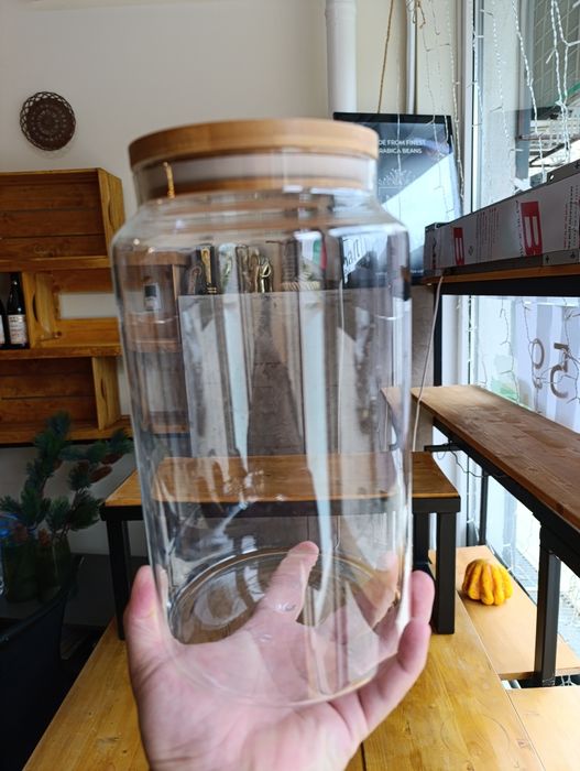 Стъклен буркан за съхранение, магазин, ядки,био, фермерски, оборудване