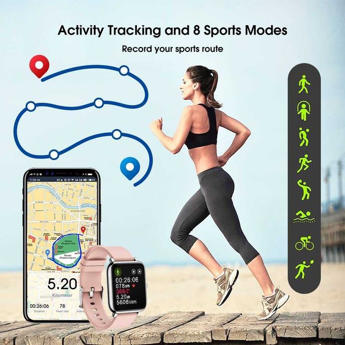 Смарт часовник Glory Fit Smart Watches- розов