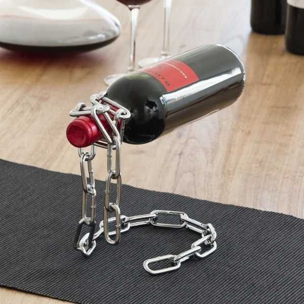 Lant metalic suport pentru sticle de vin, iluzia sticle plutitoare