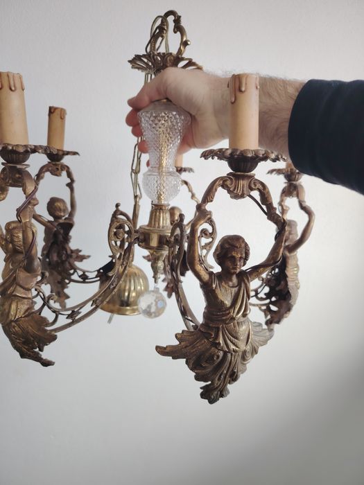 Superb candelabru din bronz masiv in stilul francez Empire cu 5 brațe