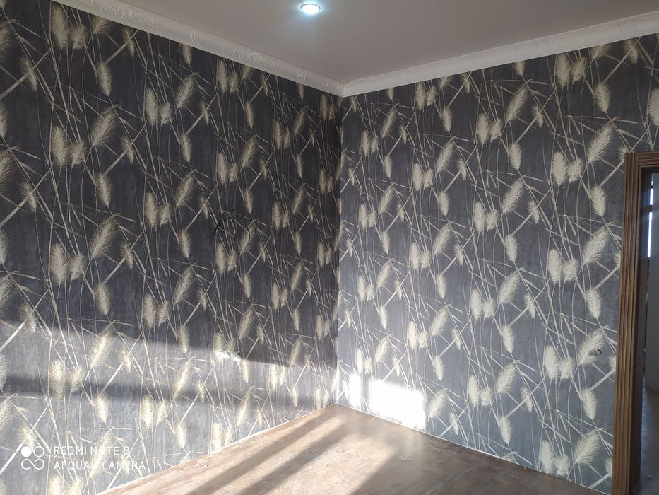 Качественная поклейка обоев 500тнг кв/м ,житких обоев, галтелей