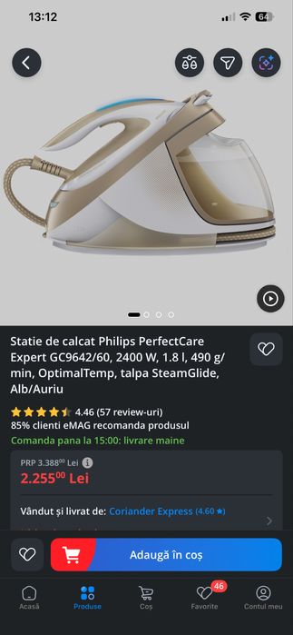 Statie calcat Philips PerfectCare Expert GC9642/60