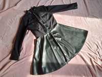 Платья чёрное поло кожаные с карманами