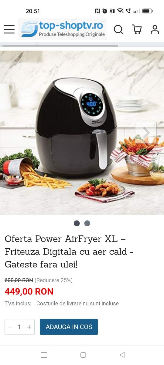 Air fryer  capacitatea 2,3