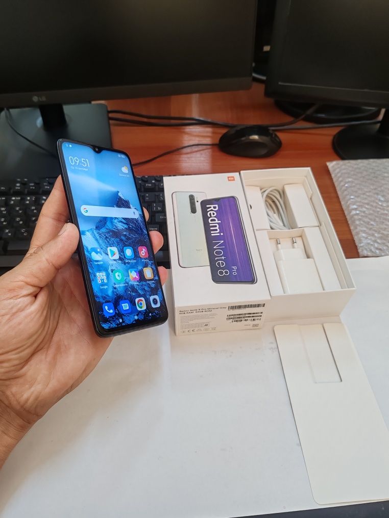 Redmi note 8pro 6/64gb(2022)ideal ochilmagan usta kurmagan aybi yuq