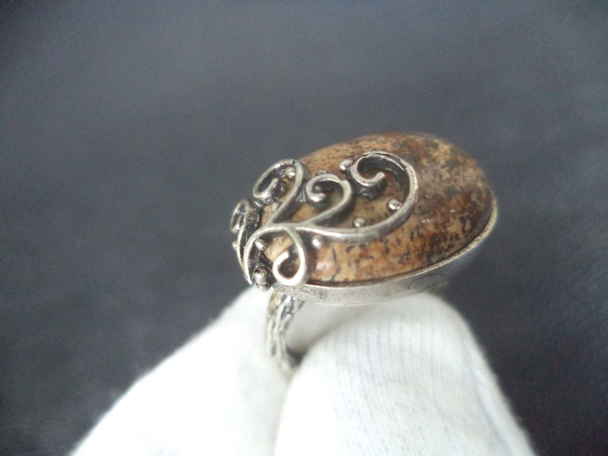 Старинни сребърни уникали престижни пръстени яспис седеф
