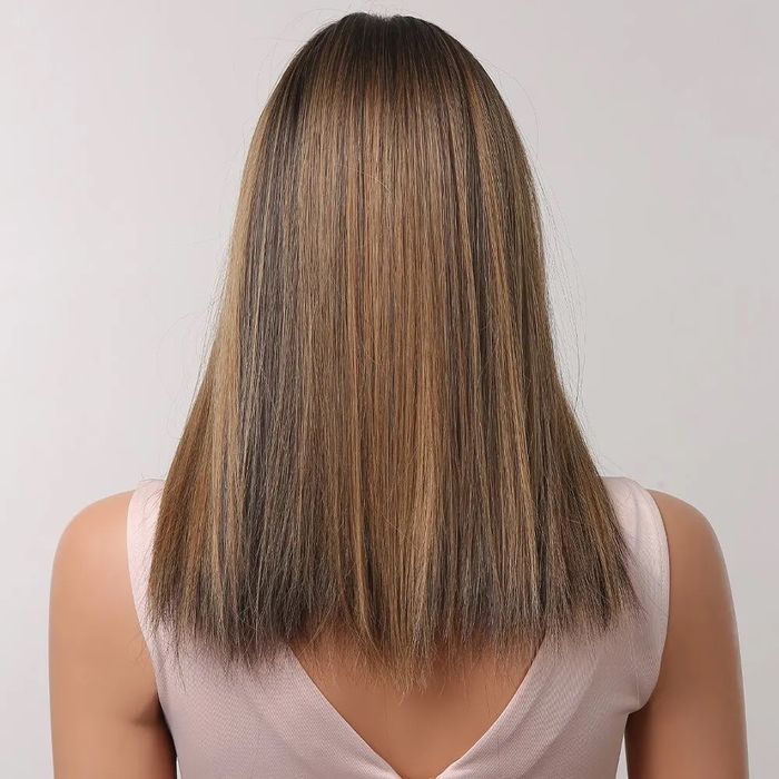 Peruca Z30 Satena Castanie Breton bob maro filata scurta suvite blonde