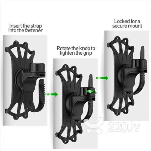 НЕМСКИ Държач за телефон на велосипед – Bike holder + ЛЕД ФЕНЕР