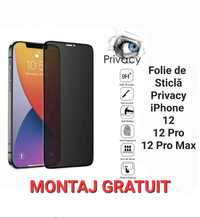 Folie de Sticla Full iPhone 12 Pro Max Privacy Glass