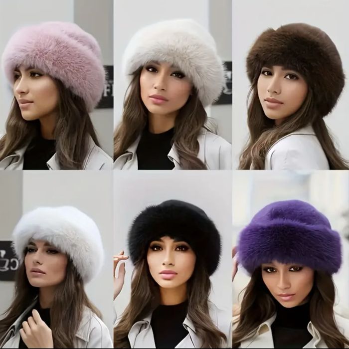 ПРОМО различни цветове модерни, много пухкави и топли шапки с пух