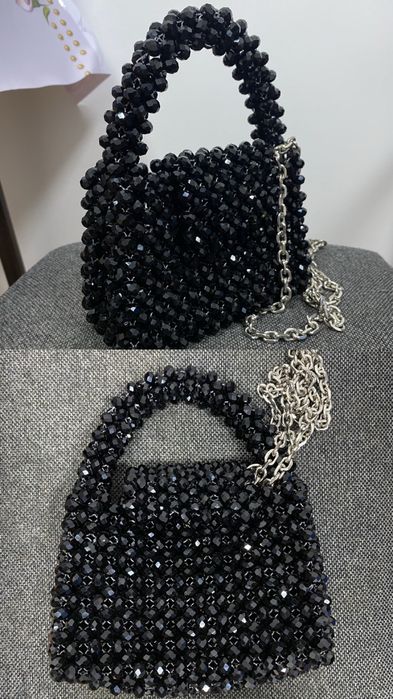 Сумка из бусин,черная