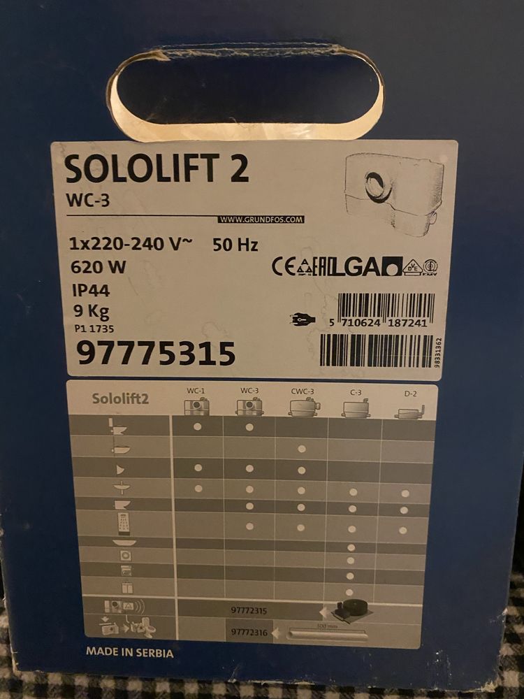 Grundfos Sololift2 WC-3 Помпена станция за отпадни води