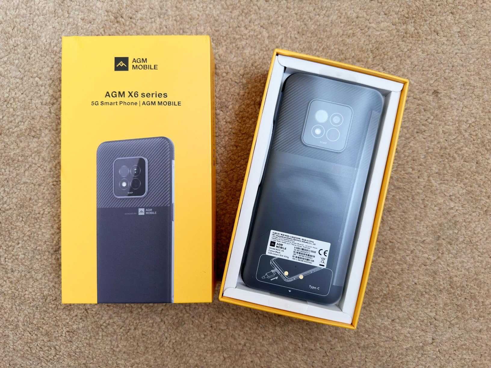 AGM X6 5G отключен смартфон, 8GB+128GB, 6.78'' FHD+,Android 14,две SIM