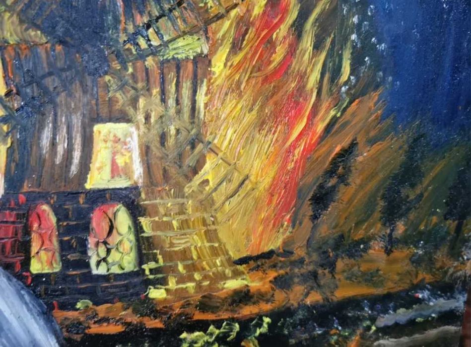 Pictura originala ulei pe lemn