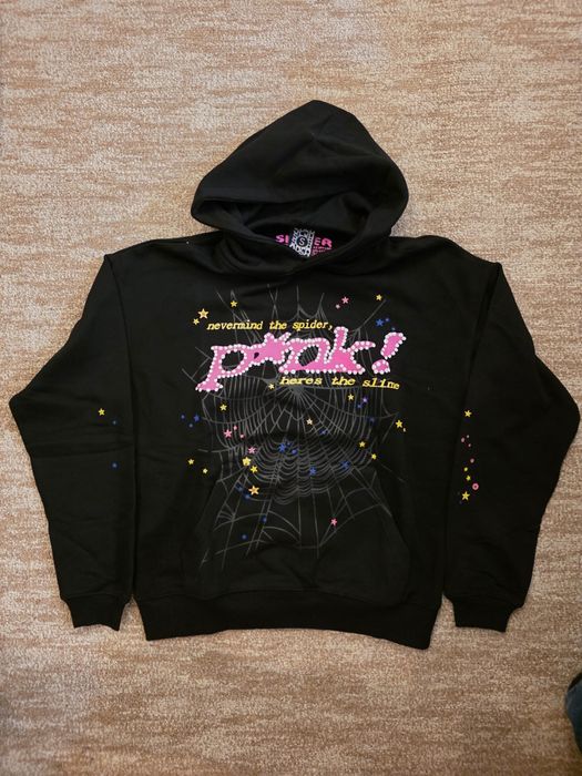 Hanorac Sp5der negru/roz