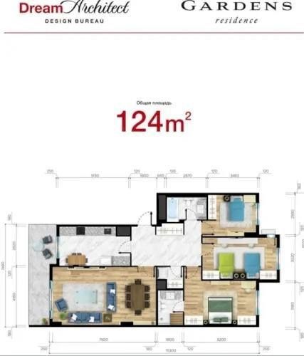Продам 4/4/8 125м2 в ЖК Gardens, ор-р: Ташкент Сити