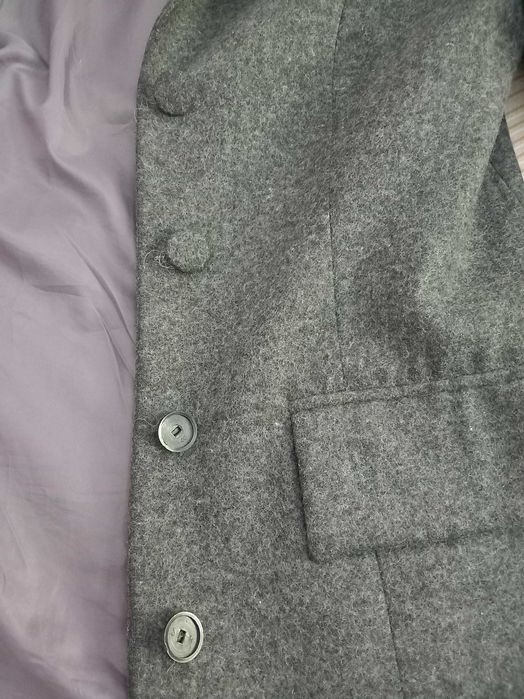 Palton elegant, marime 38,  lana, culoare gri, Fabricat in Romania