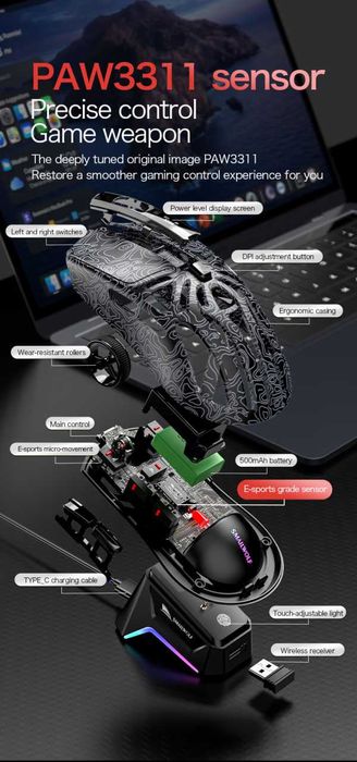 Игровая мышь беспроводная Smailwolf M8