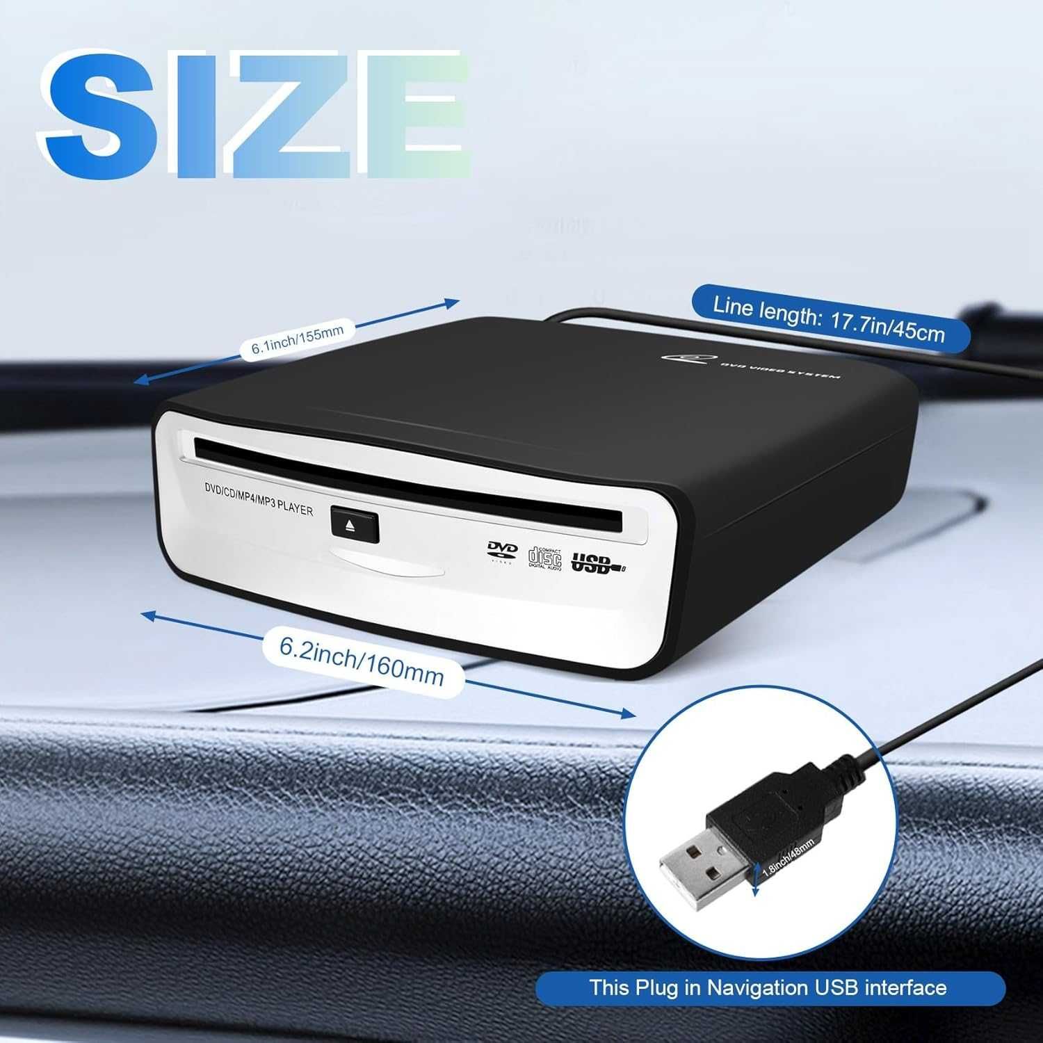 НОВ! USB 2.0 външно стерео с CD/DVD плейър за Android