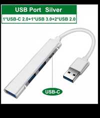 Usb hub 3.0 адаптер переходник type C USB A юсб тройник концентратор