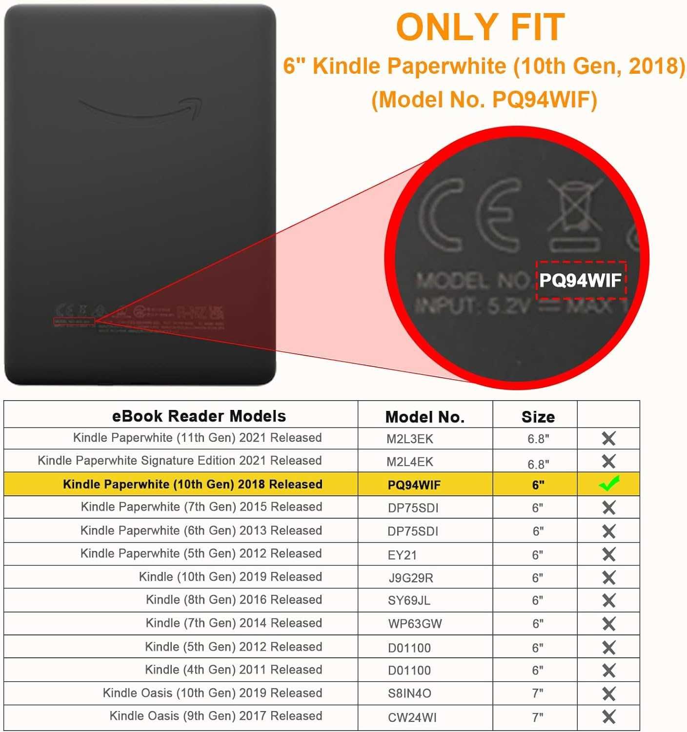 Чехол Fintie для Amazon Kindle Paperwhite 10 Gen