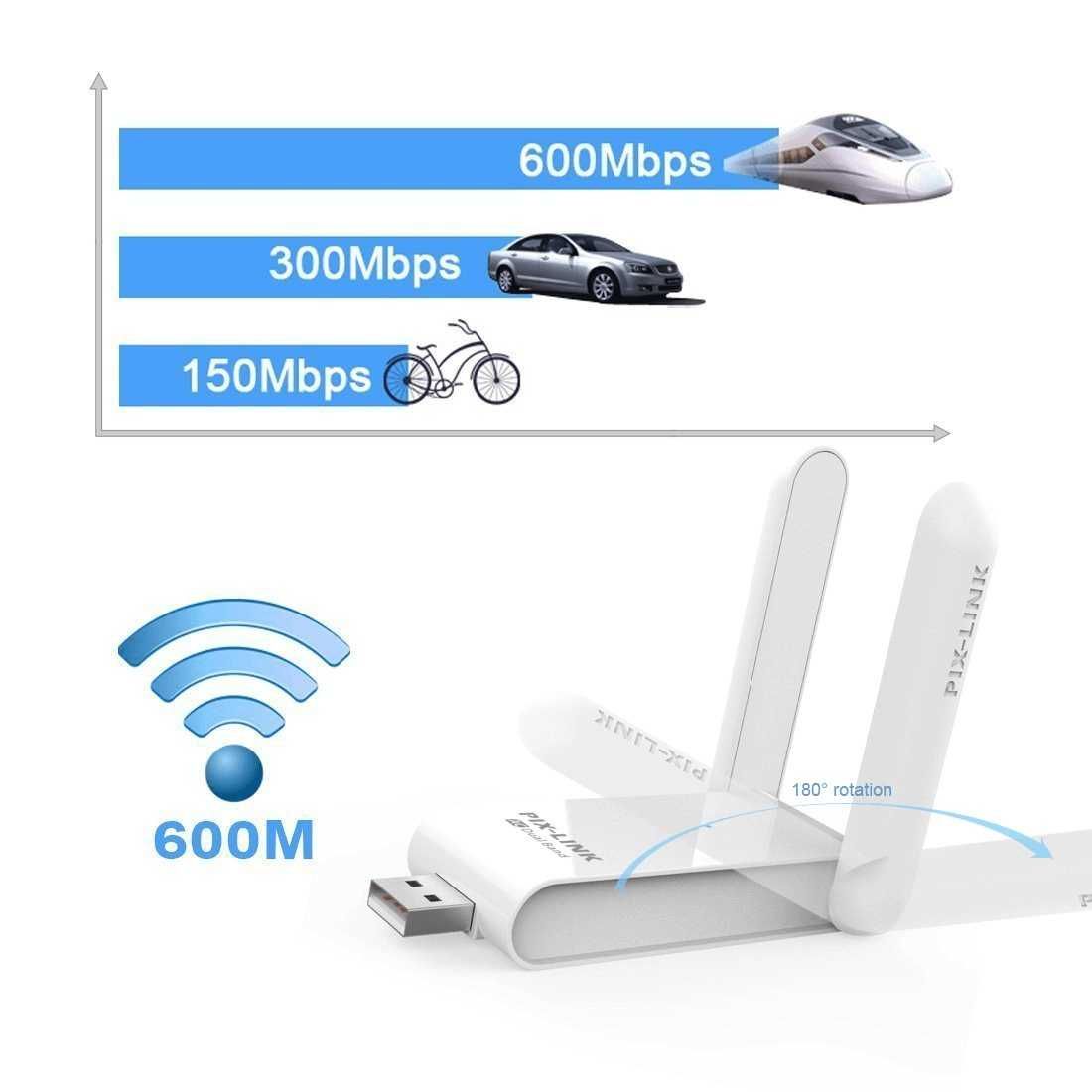 Wi-Fi 5G 600M USB DUAL адаптер - високоскоростен