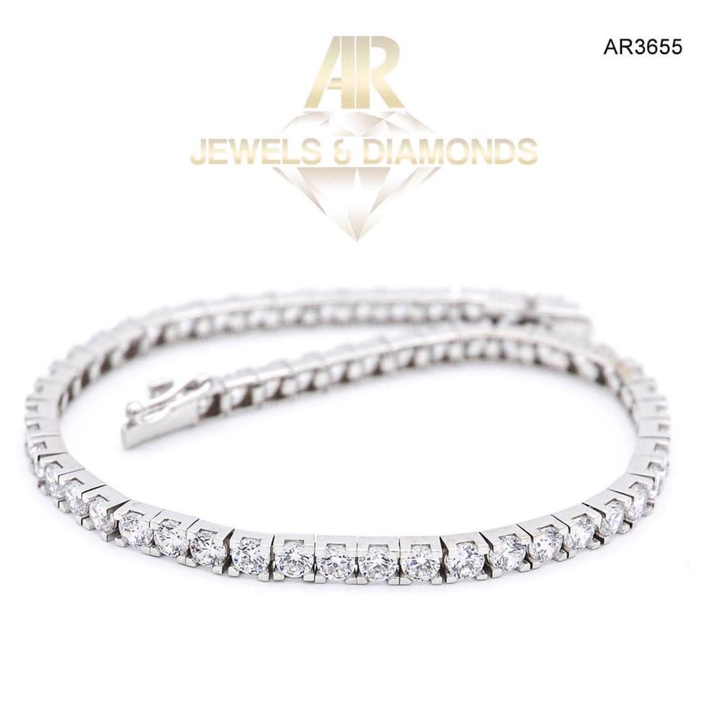 Bratara Aur Alb 14K Tennis model nou deosebit ARJEWELS(AR3655)