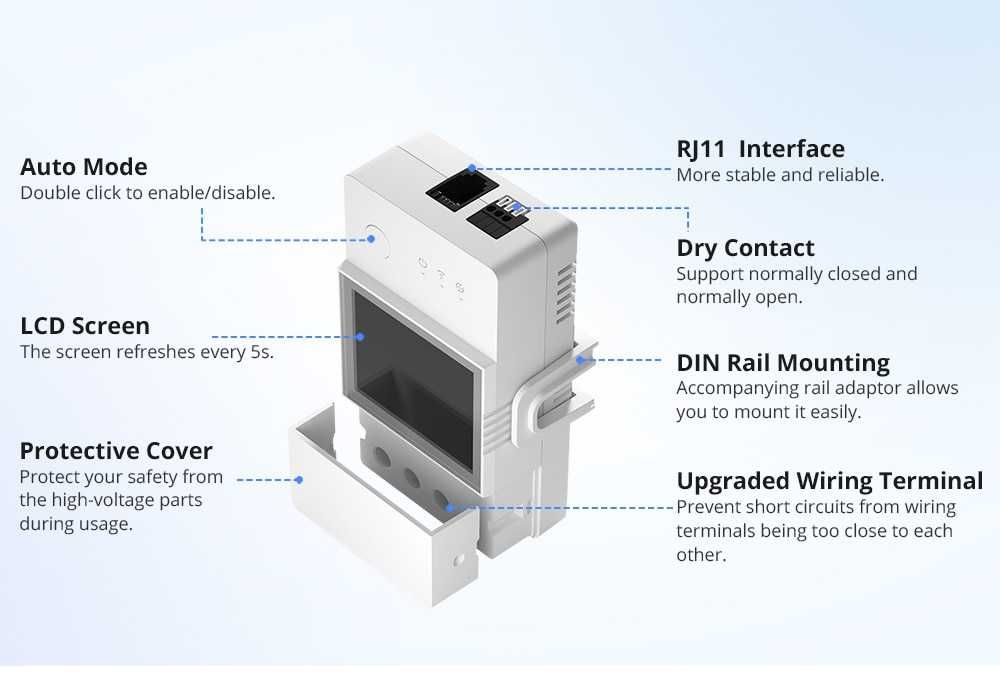 Sonoff TH Elite смарт WiFi термостат отчитащ температура и влажност