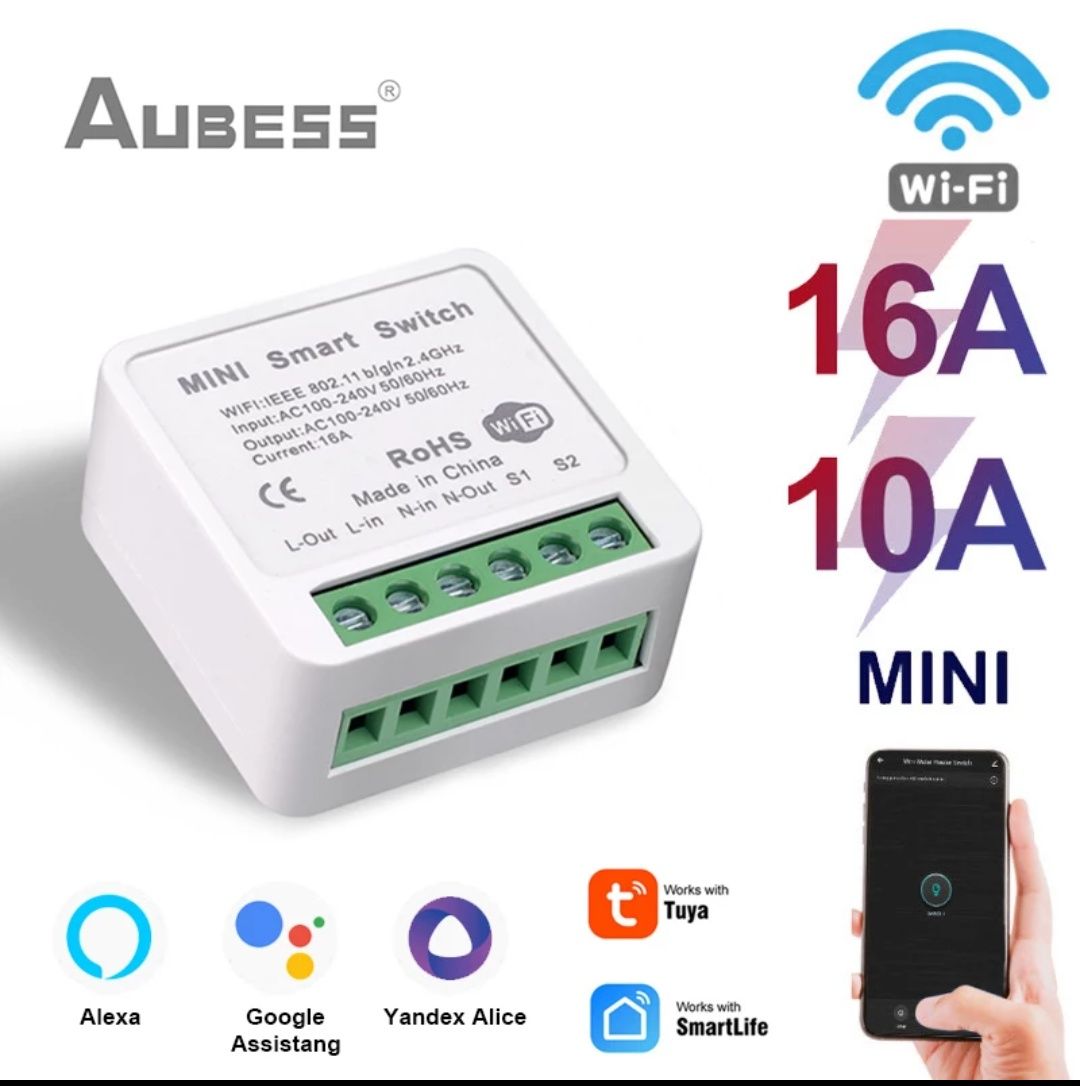 Мини wi-fi переключатель 16 А.