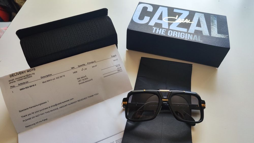 Cazal слънчеви очила с позлата