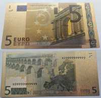 Сувенирни златисти, цветни евро банкноти