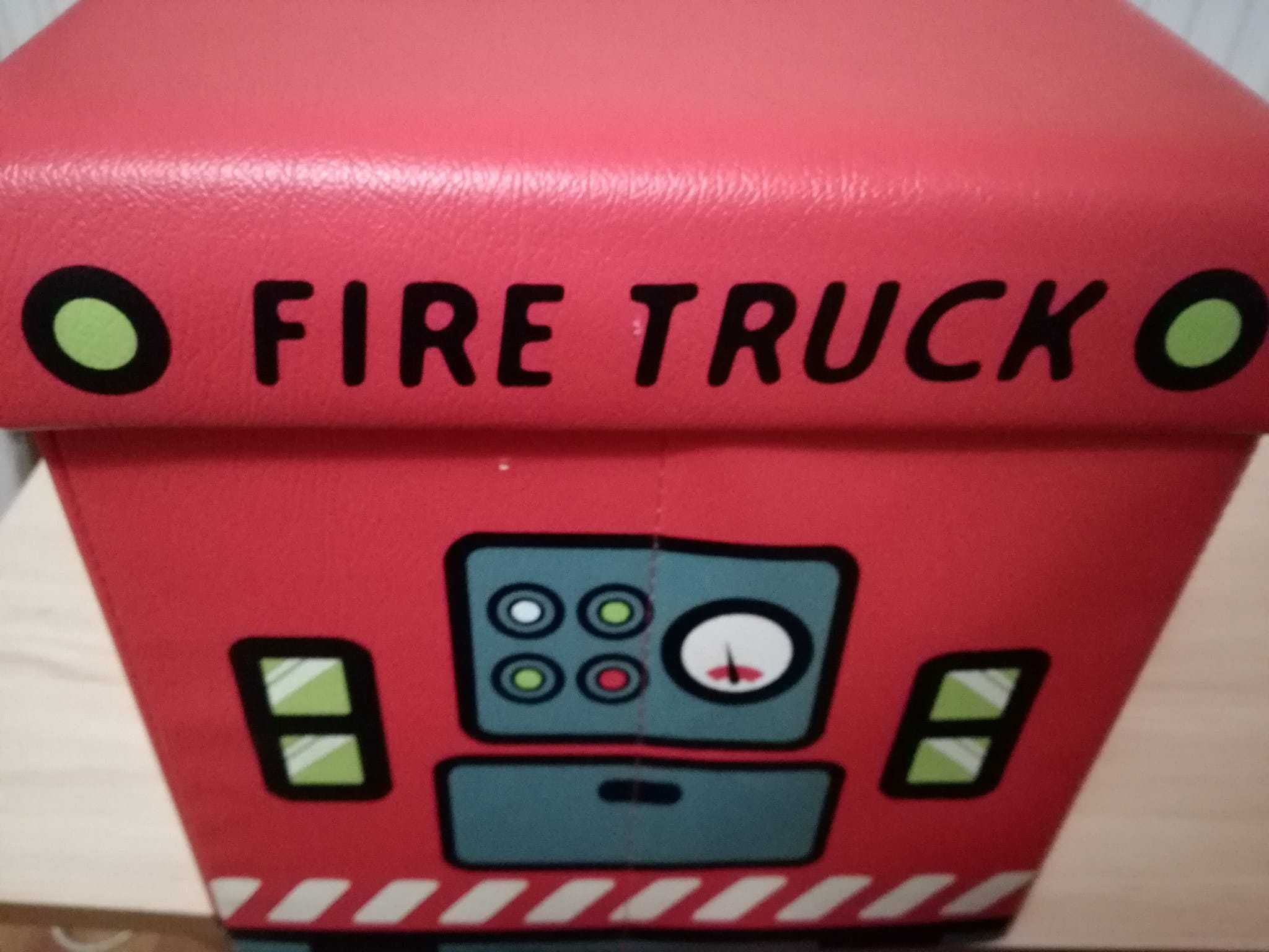 Taburet cub cu spatiu de depozitare Fire Truck 48/32/32