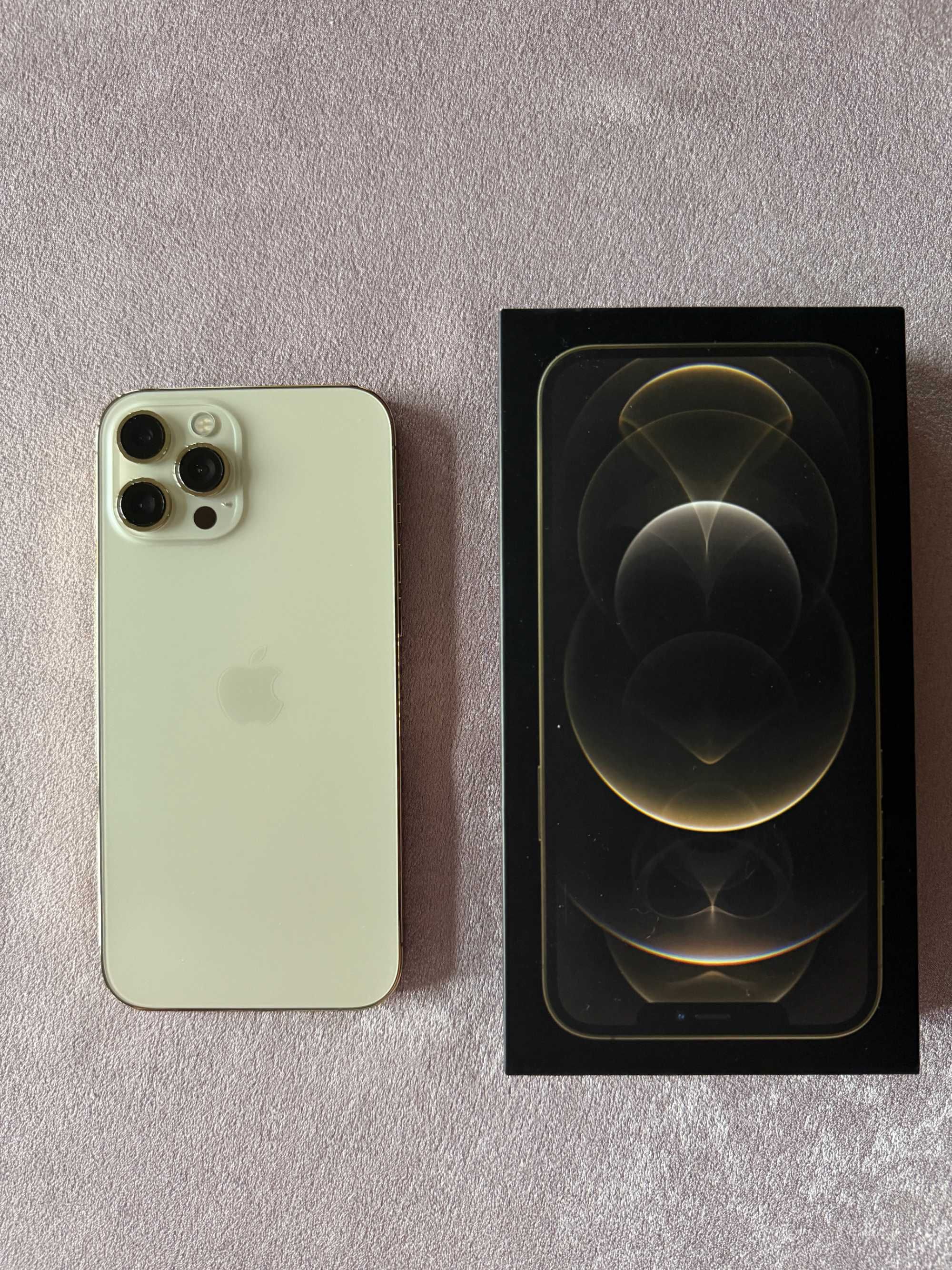 iPhone 12 Pro Max Gold 128GB, 4 кейса подарък - Като НОВ