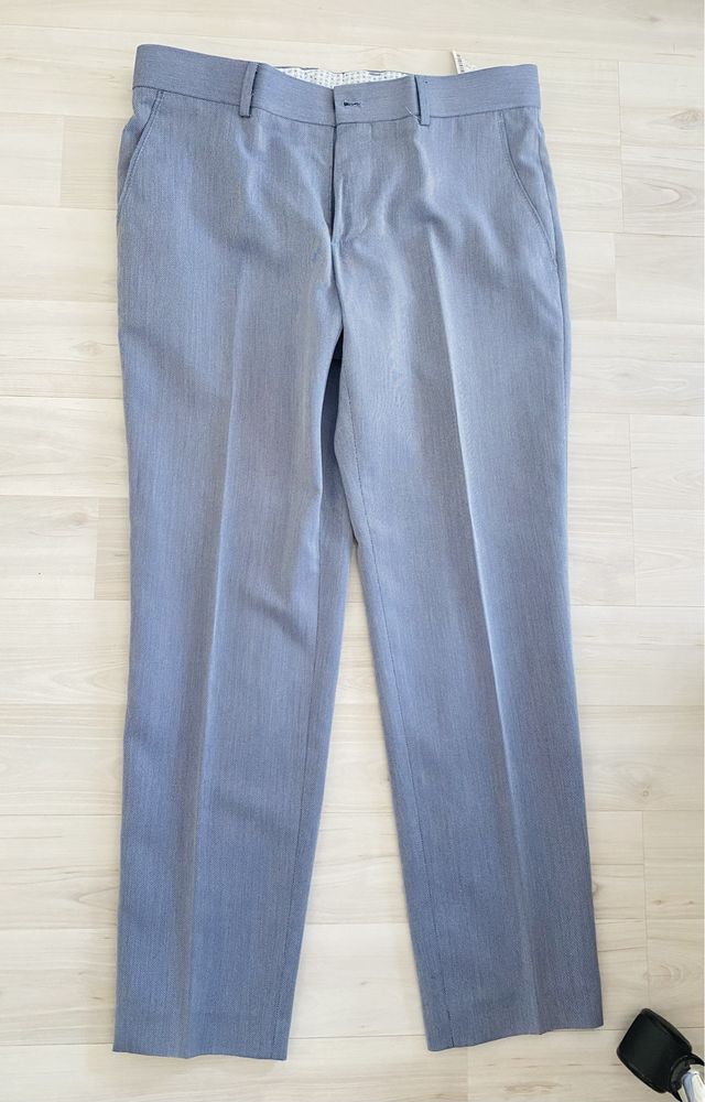 Costum Zara man, albastru deschis-gri, impecabil